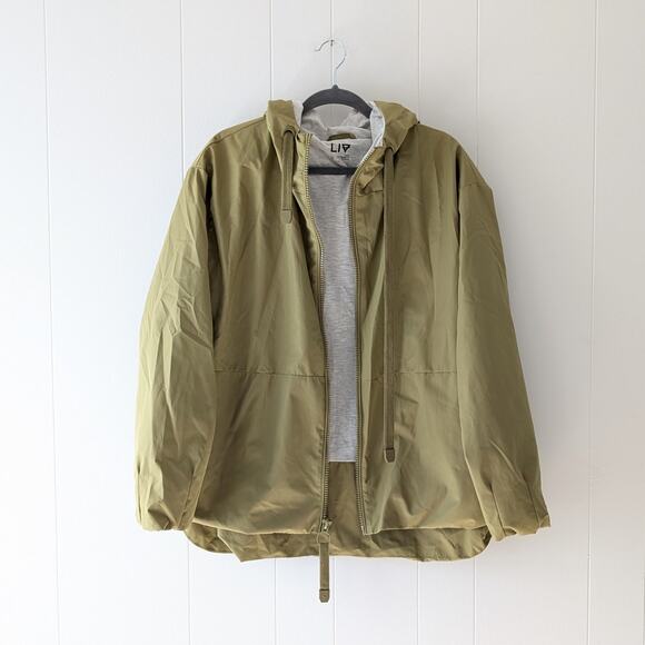 LIE Life Integrity Earth Warm Green Jersey Lined Hooded Jacket, size XL - Picture 1 of 6
